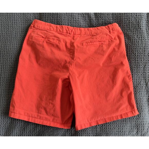 Khakis by Gap Womens Size 14 Shorts Orange Coral 9” Inseam Chino Flat Front - Picture 2 of 9